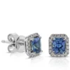 Sapphire & Diamond Earrings 14K