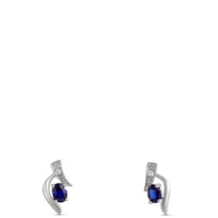 Sapphire & Diamond Earrings 14K