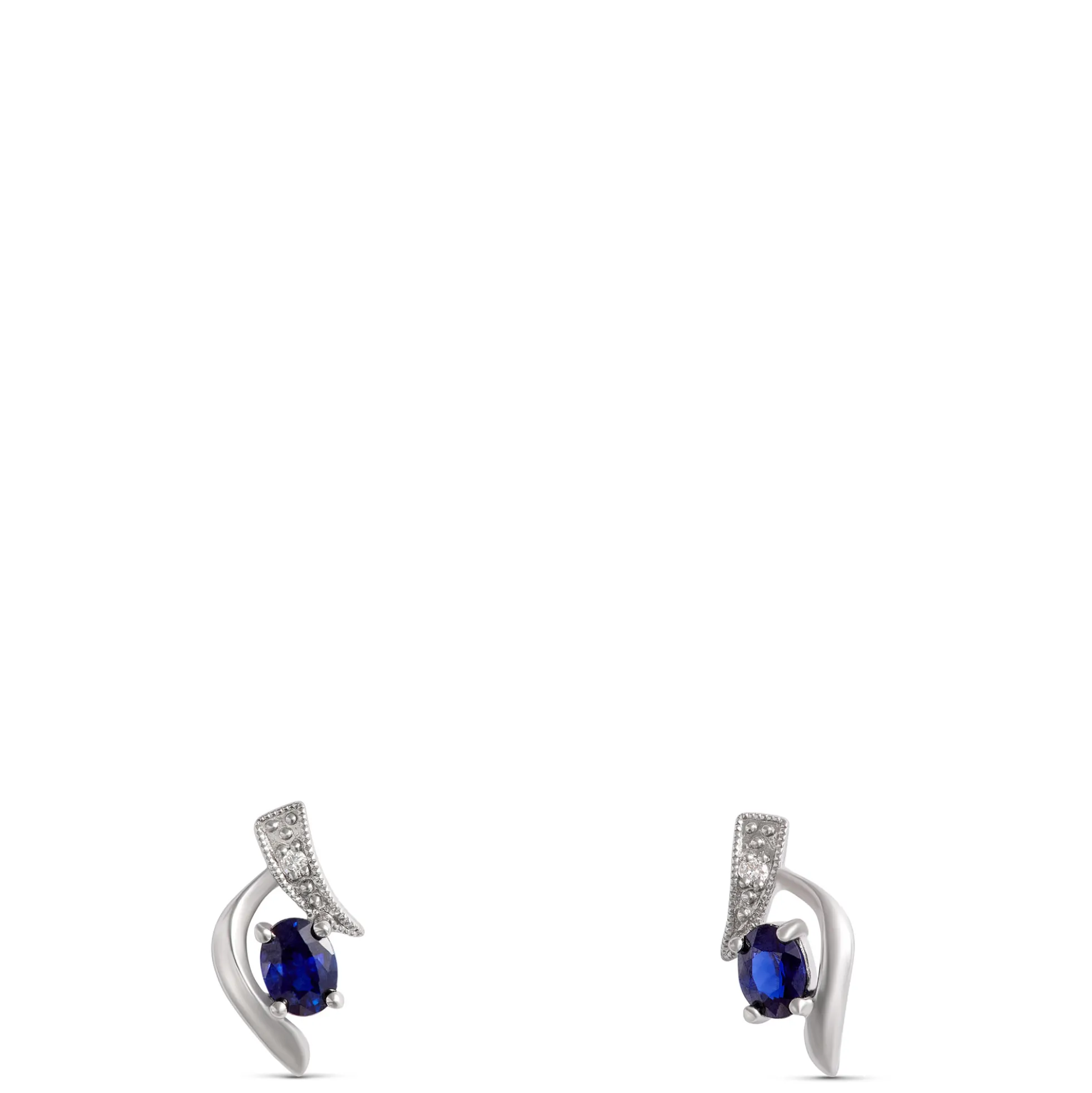 Sapphire & Diamond Earrings 14K