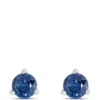 Sapphire Stud Earrings, 14K White Gold