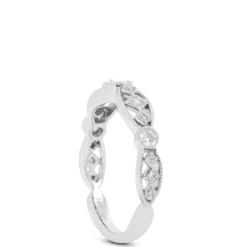 Scalloped Diamond Band, 14K White Gold