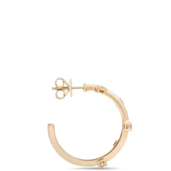 Scattered Diamond Hoops, ½ Carat Total Weight, 14K Yellow Gold