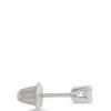 Screwback Baby Studs, 14K White Gold