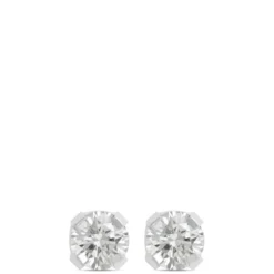 Screwback Baby Studs, 14K White Gold
