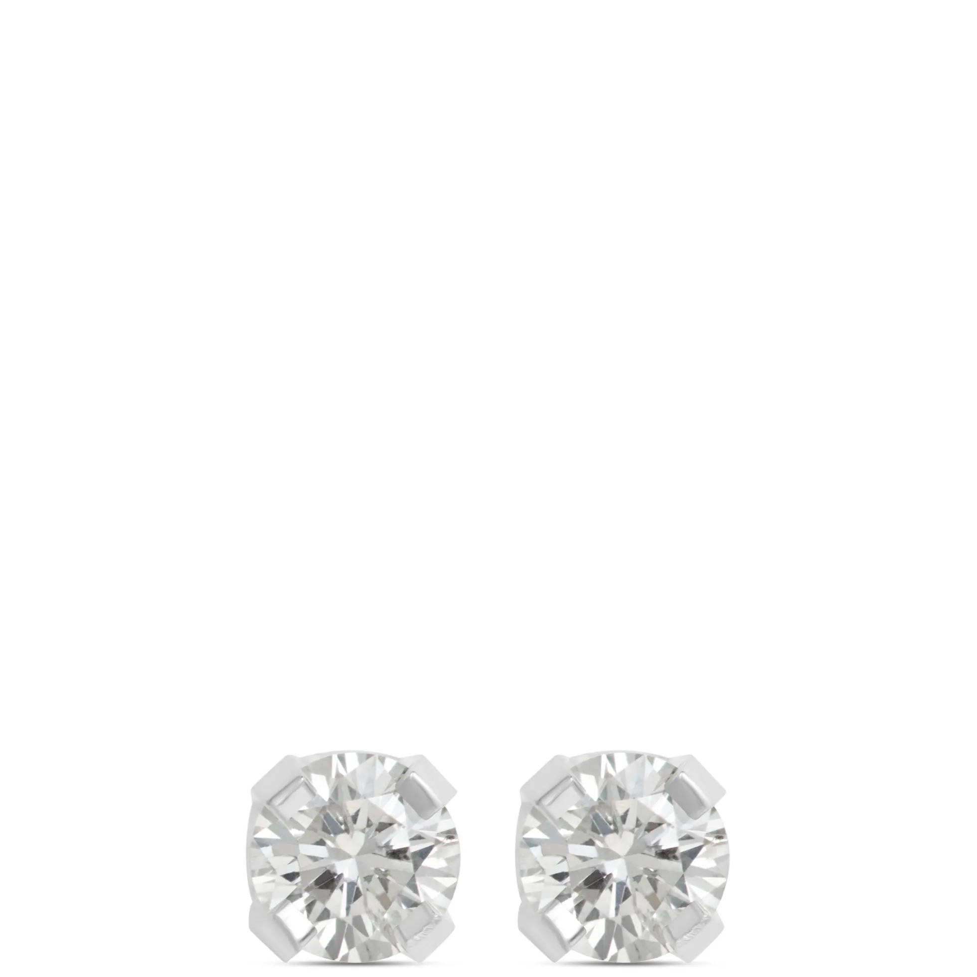 Screwback Baby Studs, 14K White Gold