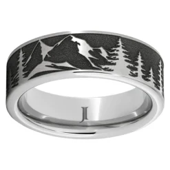 Serinium® Mountain Pine Forest Scene Ring, 8MM