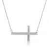 Sideways Cross Necklace 14K