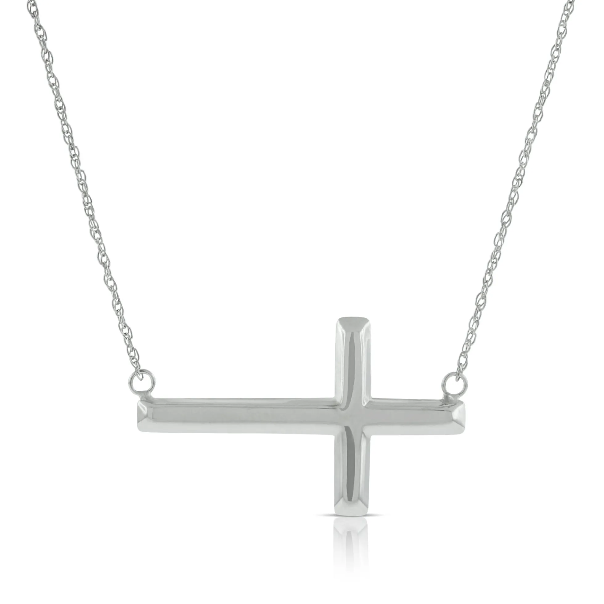 Sideways Cross Necklace 14K