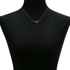 Sideways Cross Necklace 14K