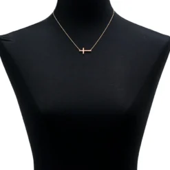 Sideways Cross Necklace 14K