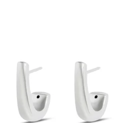 Small J Hoops, 14K White Gold