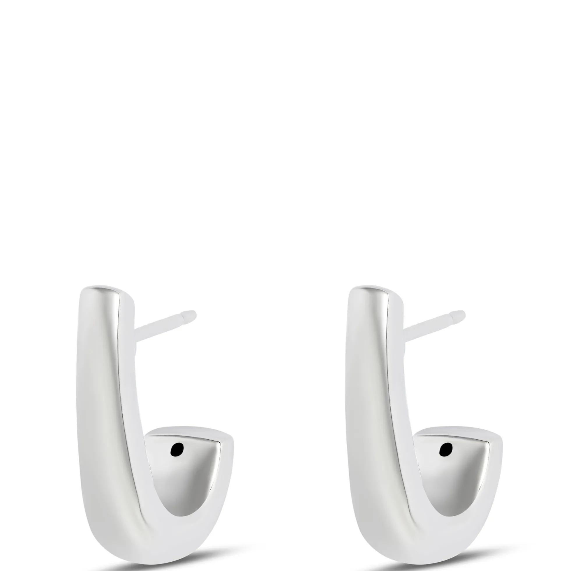 Small J Hoops, 14K White Gold