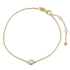 Solitaire Diamond Bracelet, Bezel Setting, 14K Yellow Gold