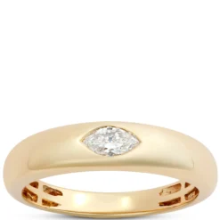 Solitaire Marquise Diamond Band, 14K Yellow Gold