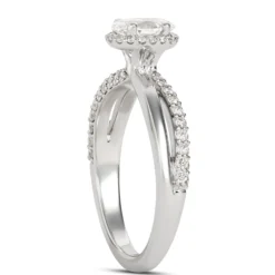 Split-Shank Oval Diamond Engagement Ring, 14k White Gold