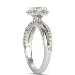 Split-Shank Oval Diamond Engagement Ring, 14k White Gold