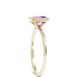 Square Bezel Set Amethyst Ring, 14K