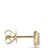 Square Ruby and Round Diamond Studs, 14K Yellow Gold