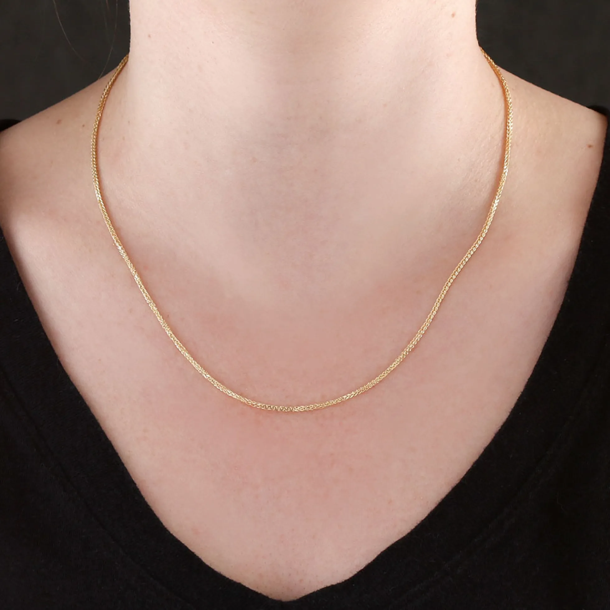 Square Wheat Chain 14K, 18"