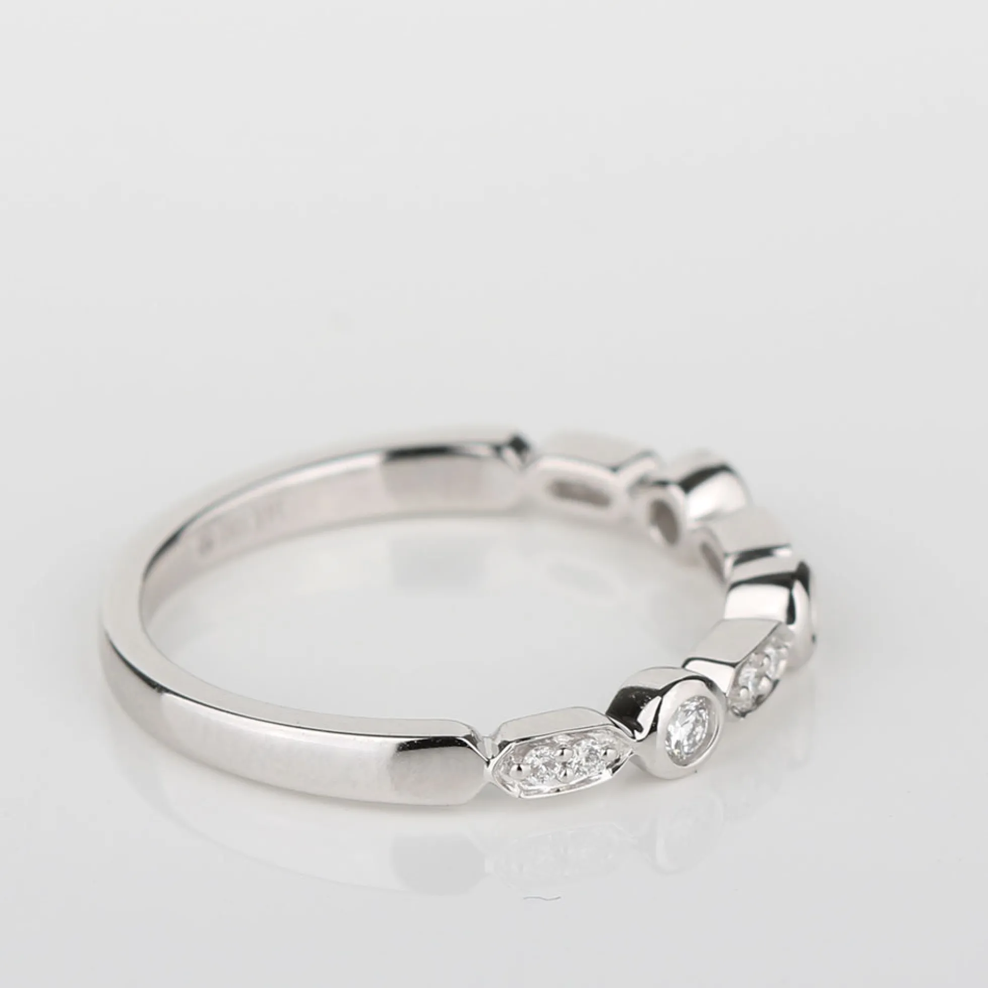 Stackable Geometric Diamond Band, 1/10 cttw