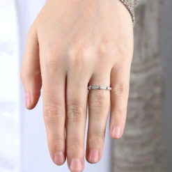 Stackable Geometric Diamond Band, 1/10 cttw
