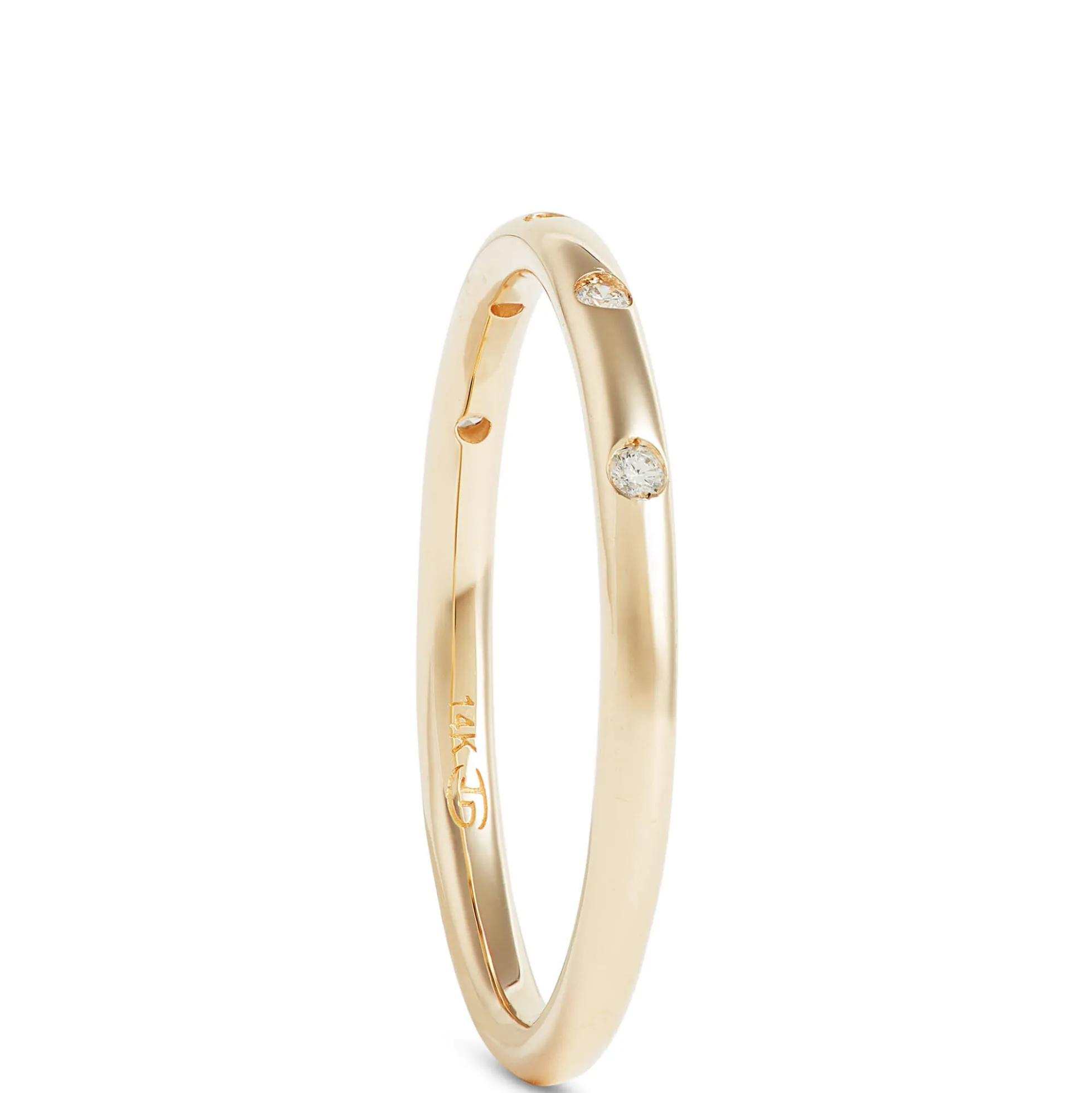 Stackable Round Diamond Ring, 14K Yellow Gold