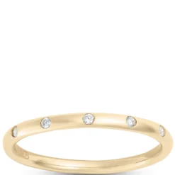 Stackable Round Diamond Ring, 14K Yellow Gold