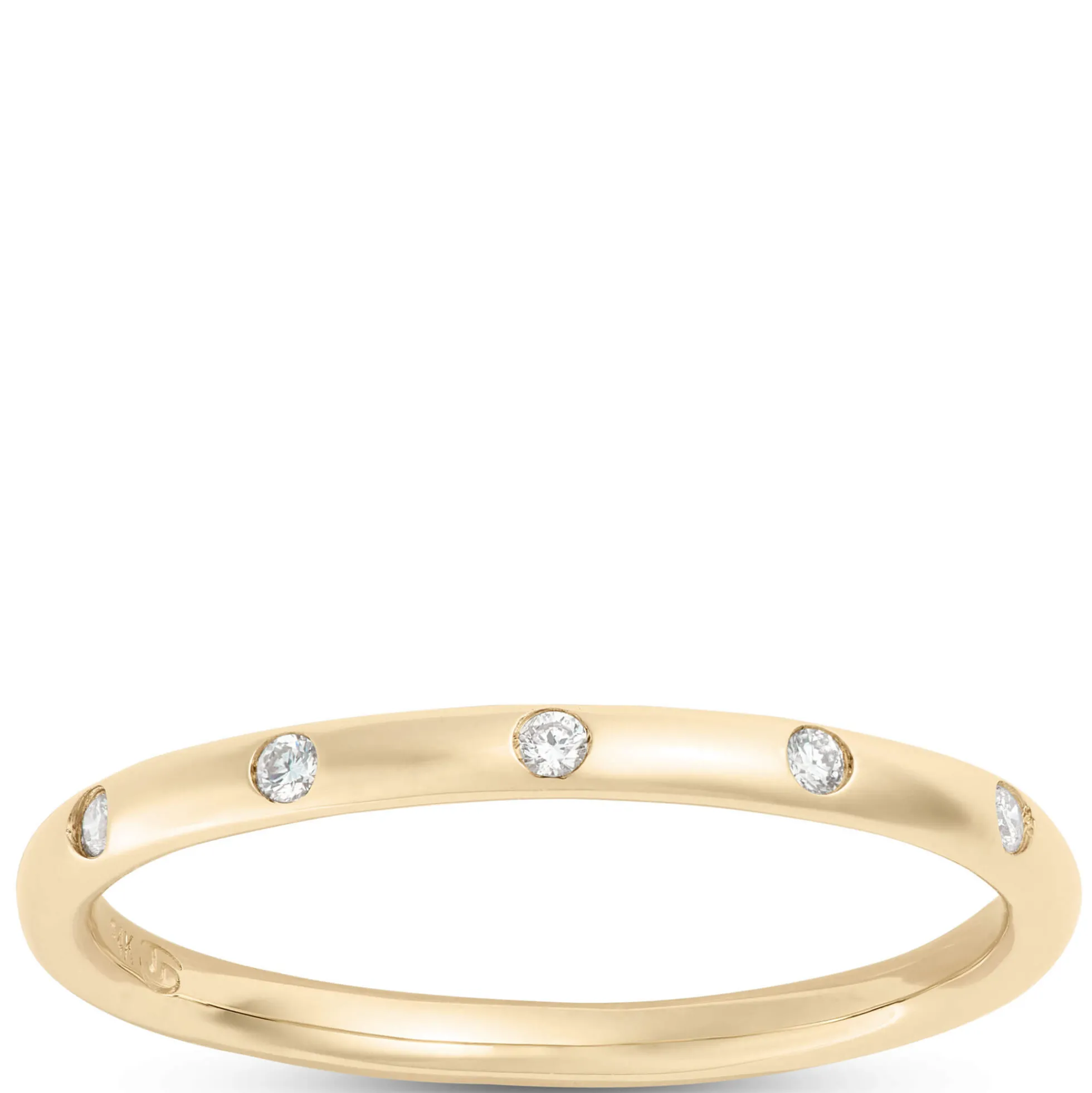 Stackable Round Diamond Ring, 14K Yellow Gold