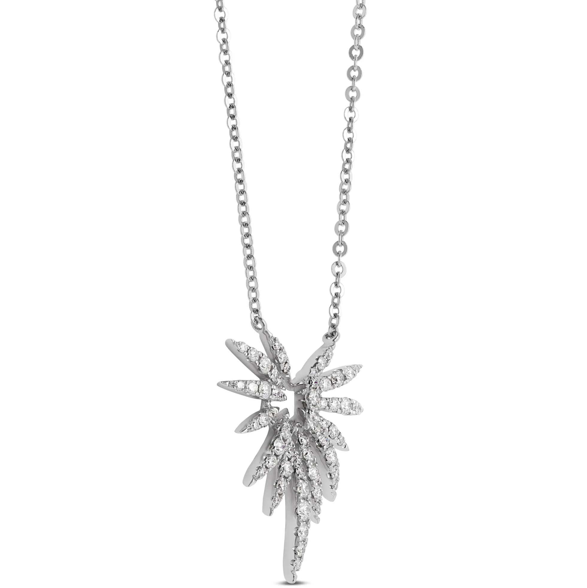 Starburst Diamond Pendant, 14k White Gold