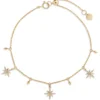 Star Cluster Diamond Dangles Bracelet, 14K Yellow Gold