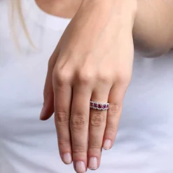 5-Stone Ruby & Diamond Ring 14K