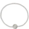 Stretchy Engravable Bead Bracelet, Sterling Silver