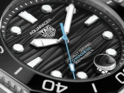 TAG Heuer Aquaracer Professional 300 Black Dial Black Rubber Strap Watch, 42mm