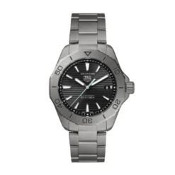 TAG Heuer Aquaracer Professional 200 Solargraph Watch Titanium Case Black Dial, 40mm