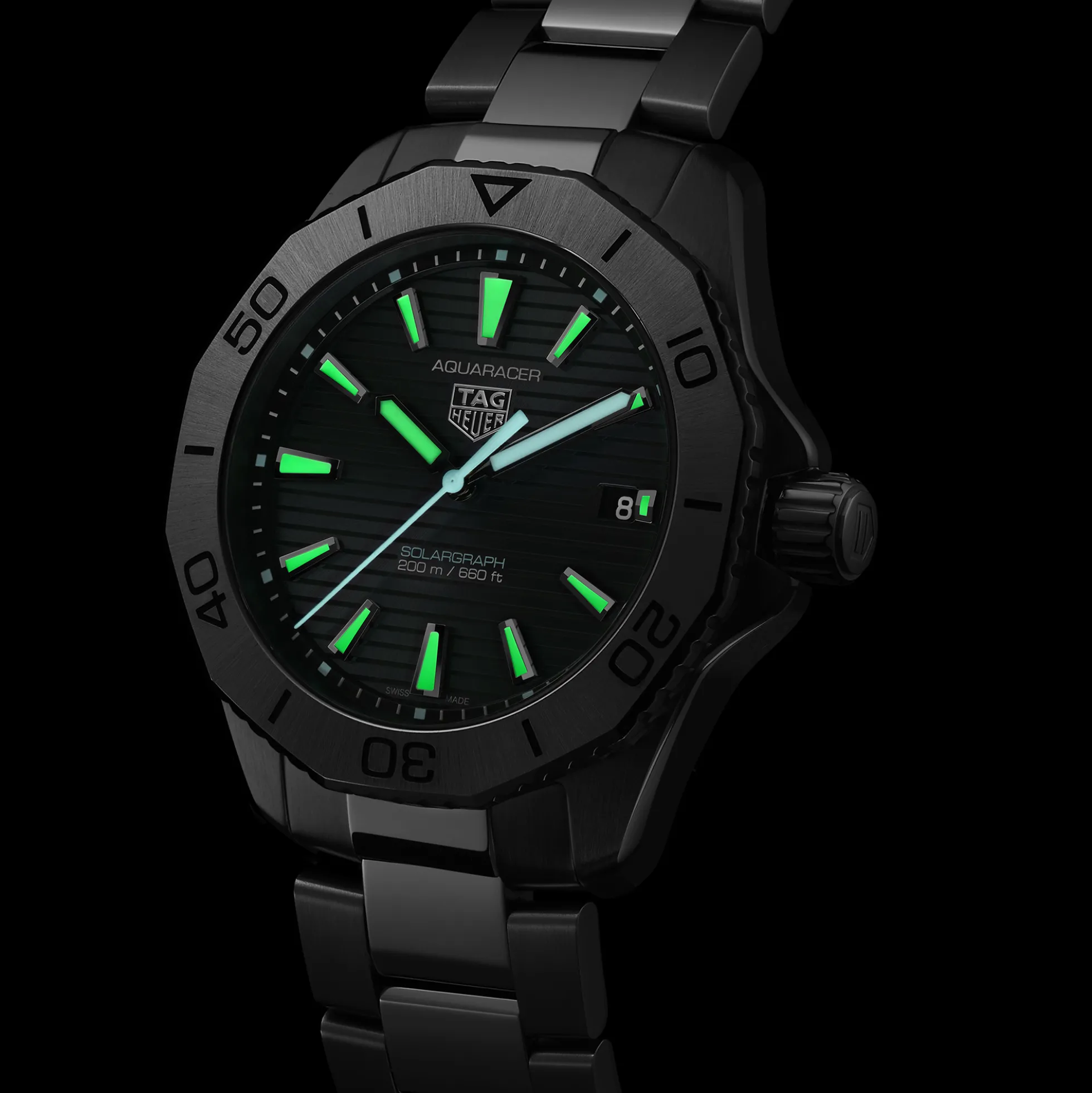 TAG Heuer Aquaracer Professional 200 Solargraph Black Dial, 40mm