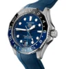 TAG Heuer Aquaracer Professional 300 GMT Blue Dial Blue Rubber Strap Watch, 42mm