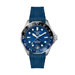 TAG Heuer Aquaracer Professional 300 GMT Blue Dial Blue Rubber Strap Watch, 42mm
