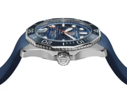 TAG Heuer Aquaracer Professional 300 Blue Dial Blue Rubber Strap Watch, 42mm