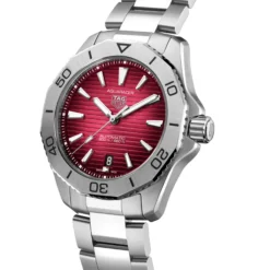 TAG Heuer Aquaracer Professional 200 Watch Red Dial Steel Bracelet, 40mm