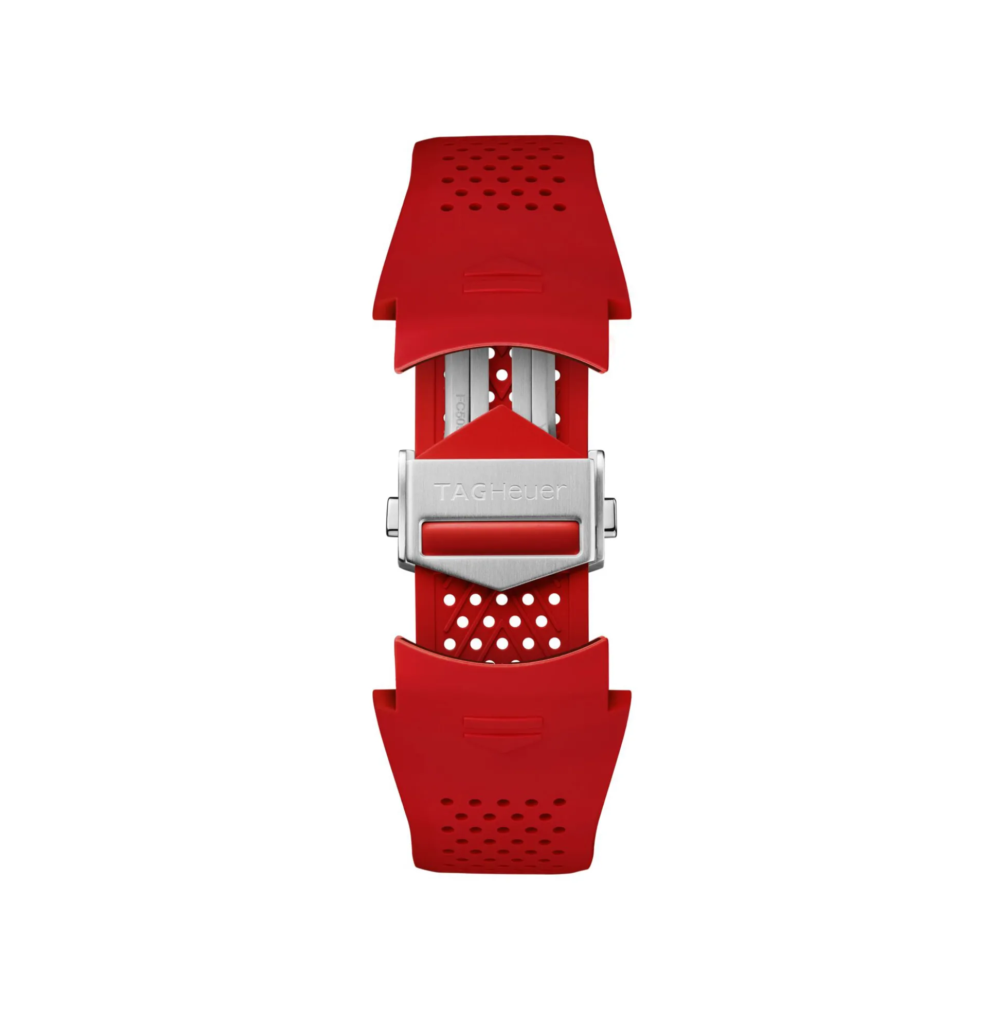 TAG Heuer Calibre E5 Red Perforated Rubber Strap, 45mm