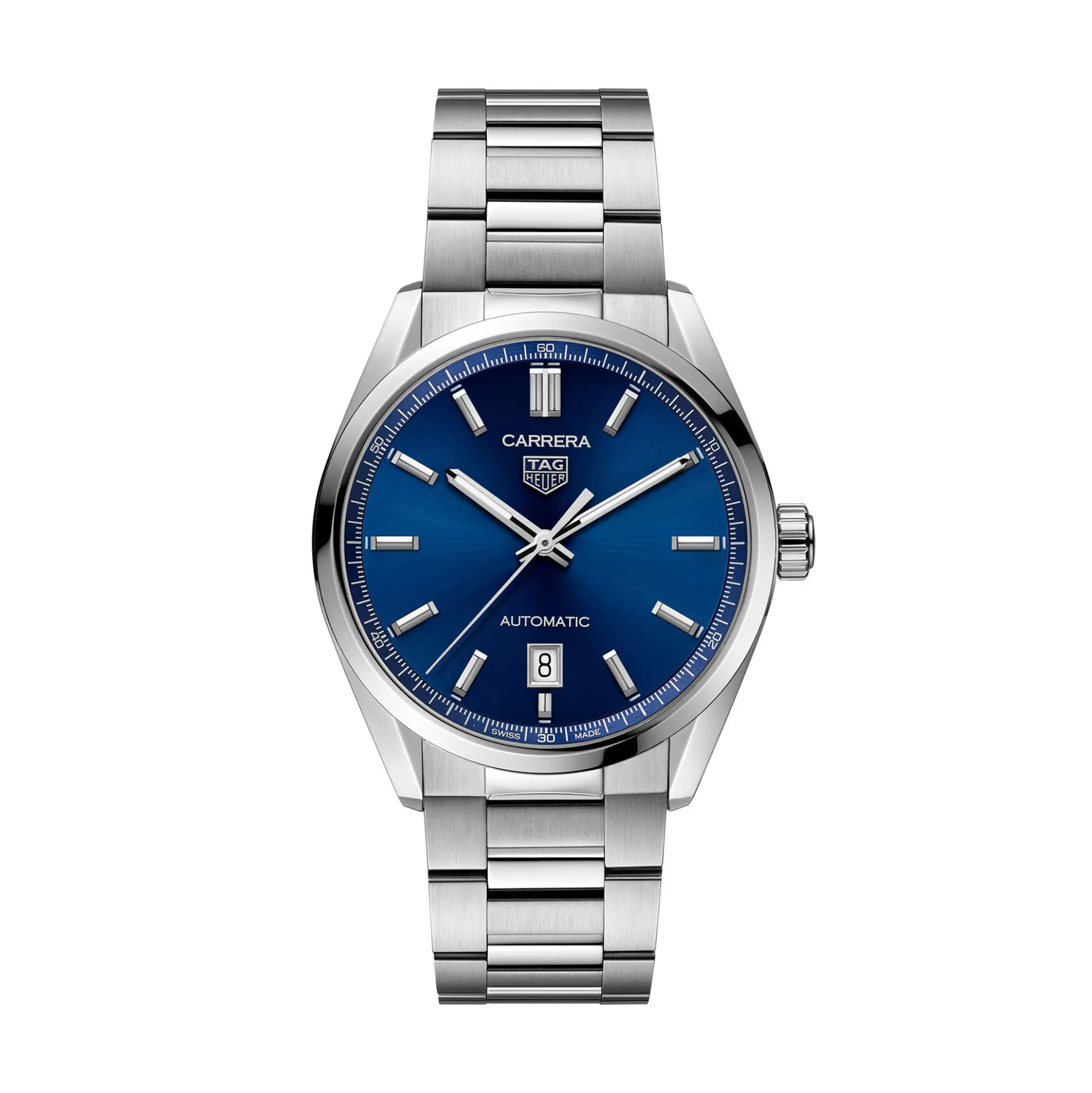 TAG Heuer Carrera Calibre 5 Auto Blue Steel Watch, 39mm