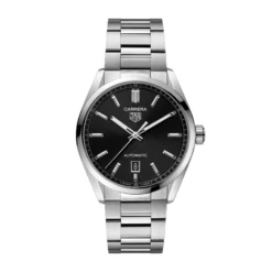 TAG Heuer Carrera Calibre 5 Auto Black Steel Watch, 39mm