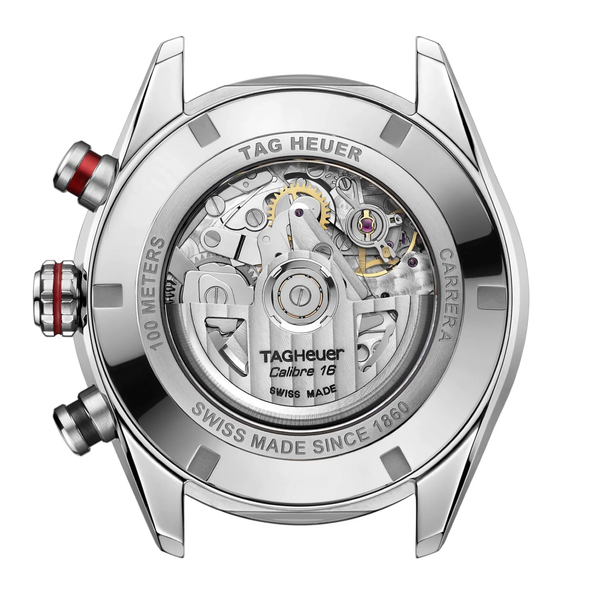 TAG Heuer Carrera Chronograph Watch Black Dial Rubber Strap, 44mm