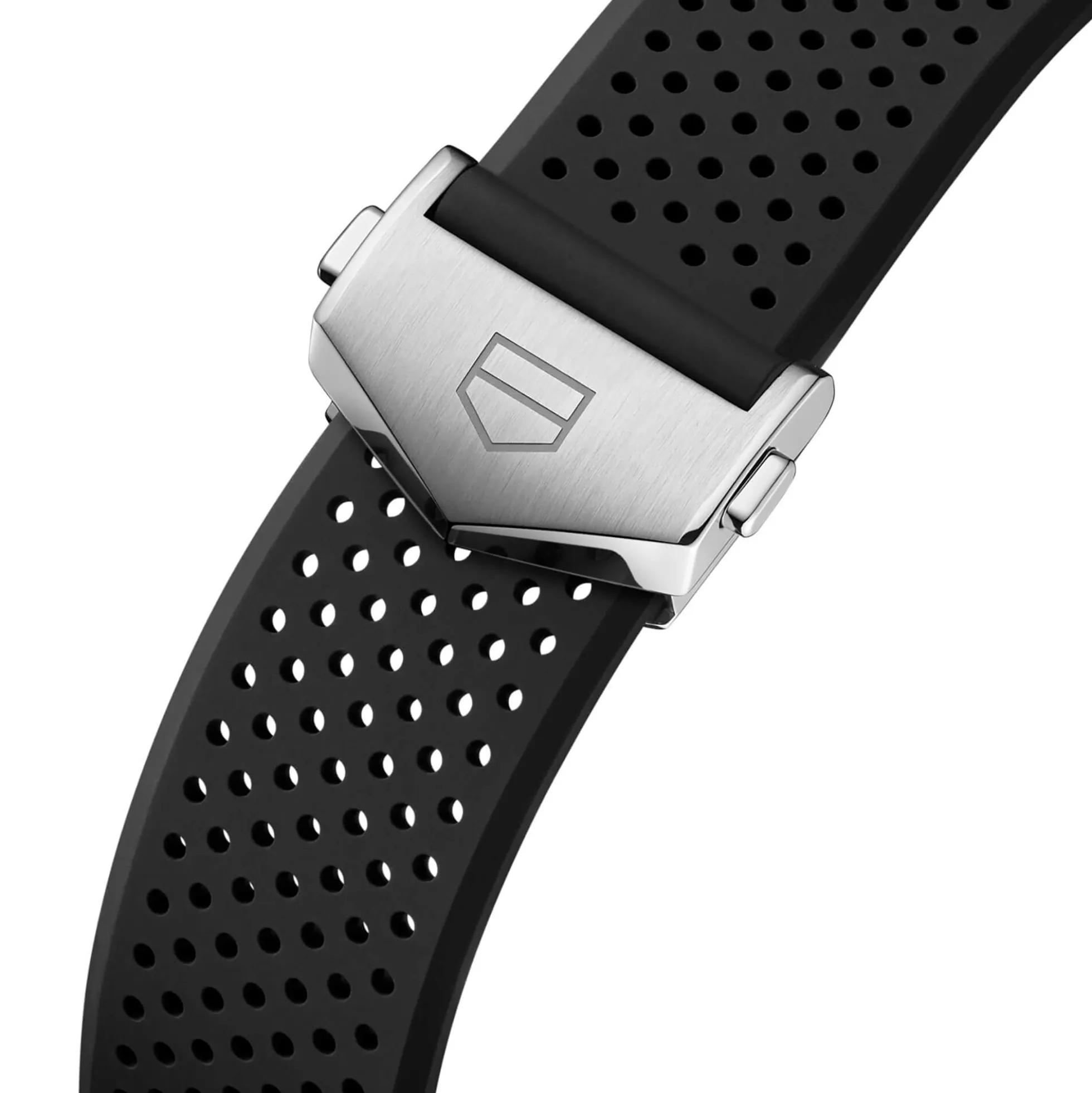 TAG Heuer Carrera Chronograph Watch Black Dial Rubber Strap, 44mm