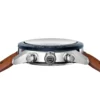 TAG Heuer Carrera Chronograph Watch Blue Dial Brown Leather Strap, 44mm