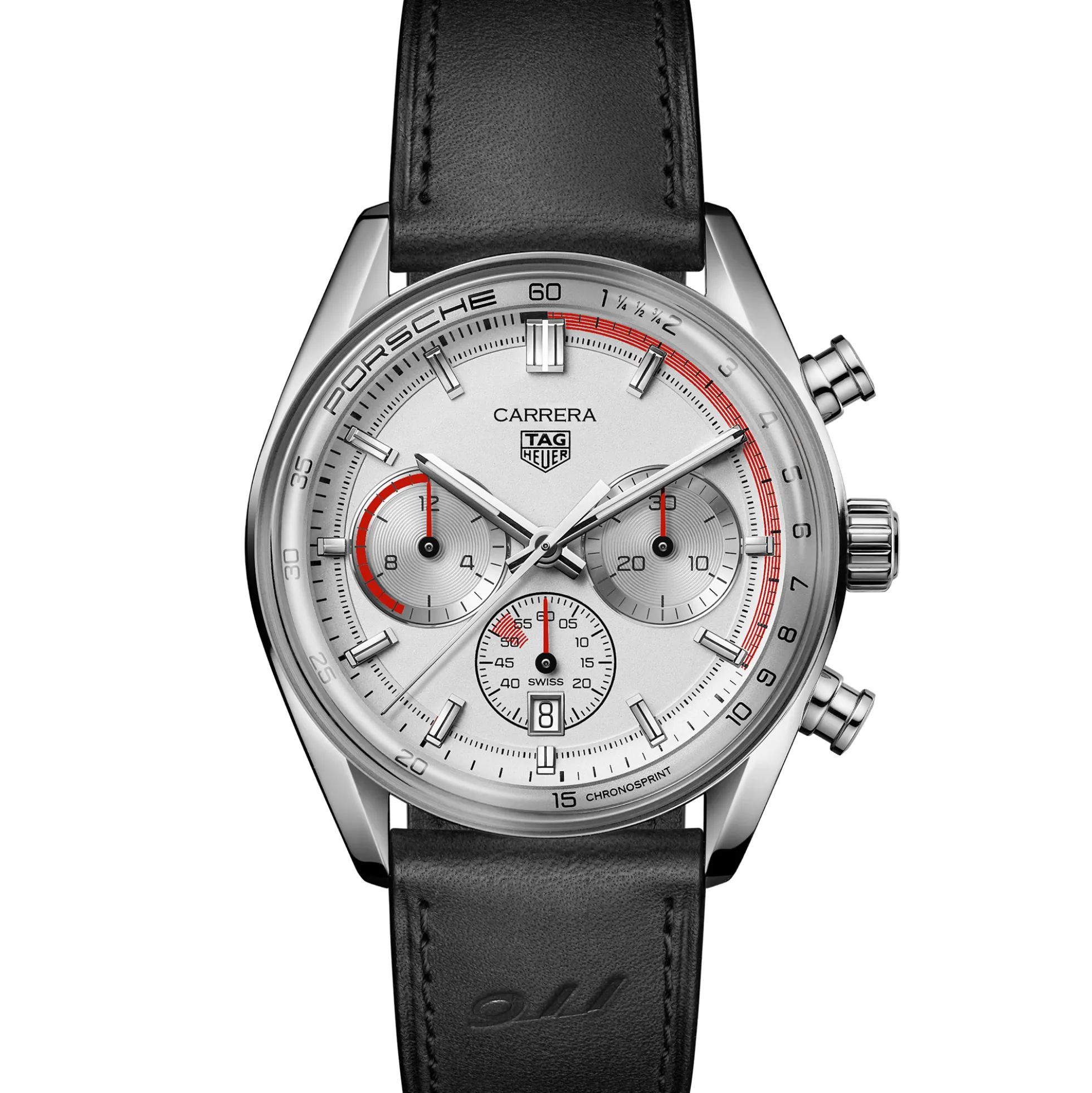 TAG Heuer Carrera Chronosprint x Porsche White Dial Watch, 42mm