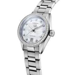 TAG Heuer Carrera Date Watch Mother of Pearl Dial Steel Bracelet, 29mm