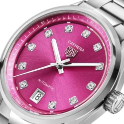 TAG Heuer Carrera Date Watch Pink Dial, 36mm