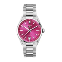 TAG Heuer Carrera Date Watch Pink Dial Steel Bracelet, 36mm