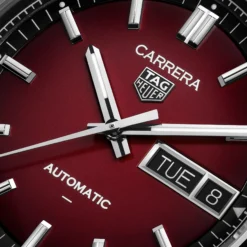 TAG Heuer Carrera Day-Date Red Dial Watch, 41mm